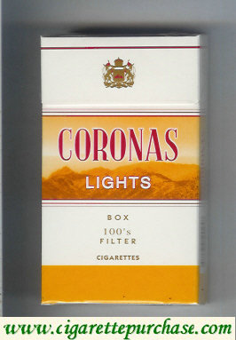 Coronas Lights 100s box filter cigarettes